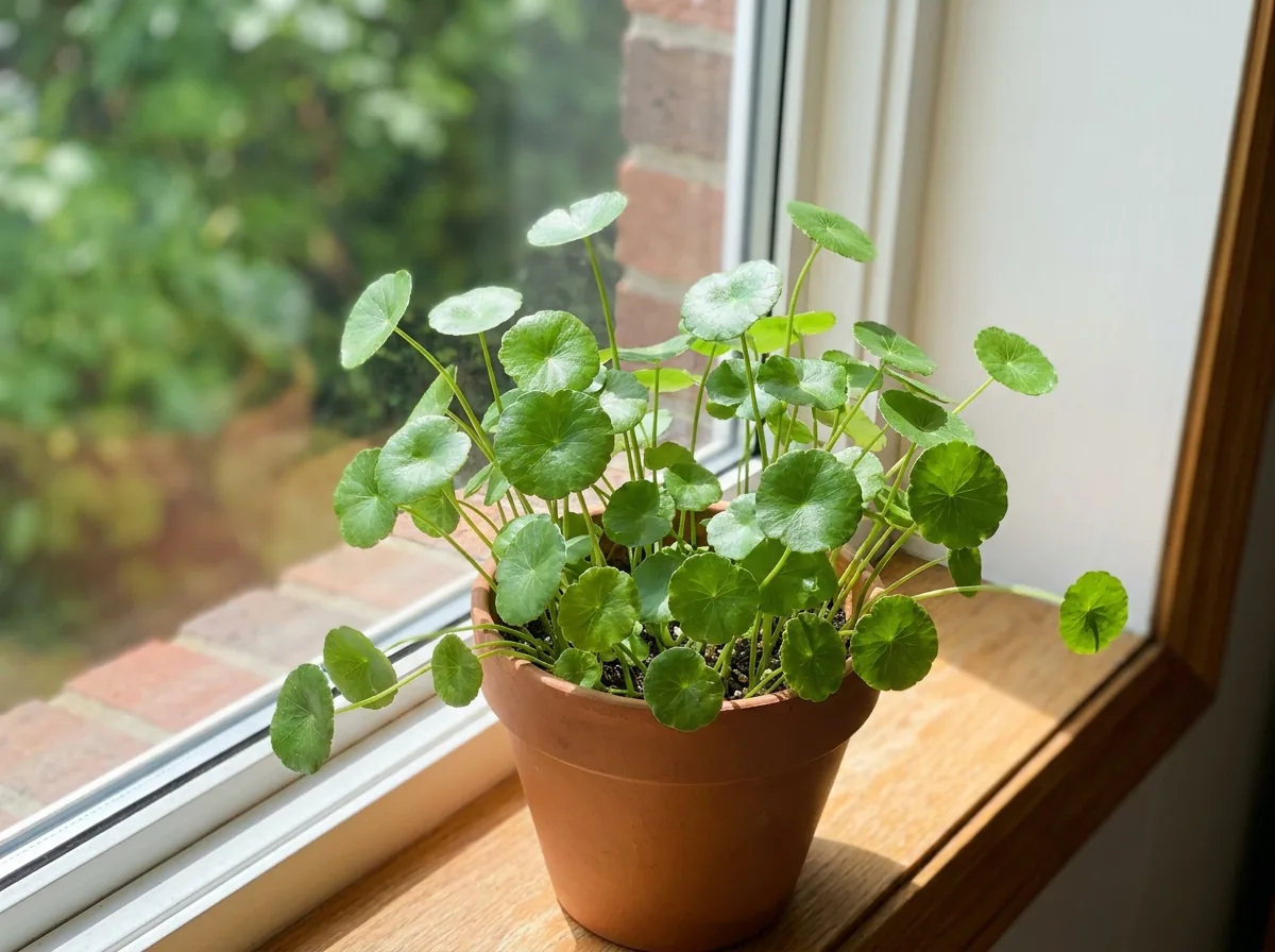 Gotu kola plant with round green leaves