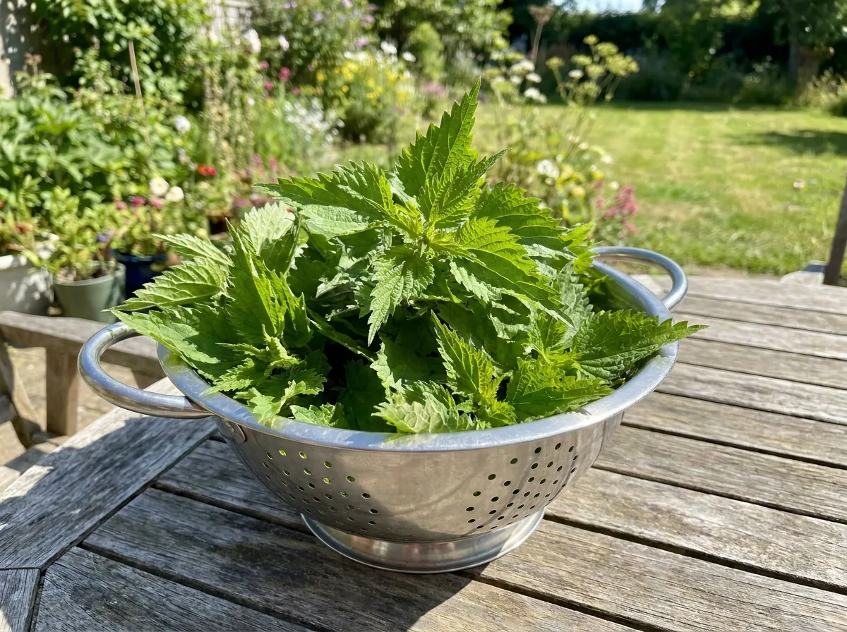 Fresh stinging nettle leaves