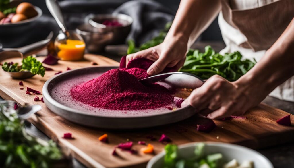 Cooking with beetroot powder