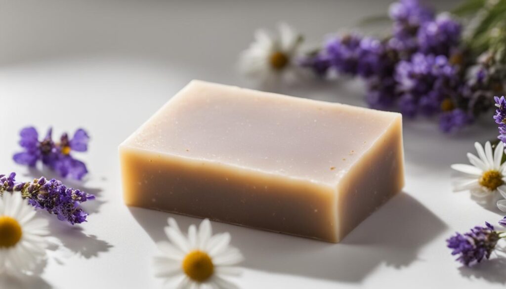 handmade soap with botanical decorations