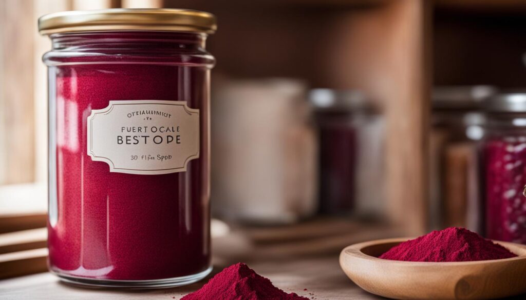 storage of beetroot powder