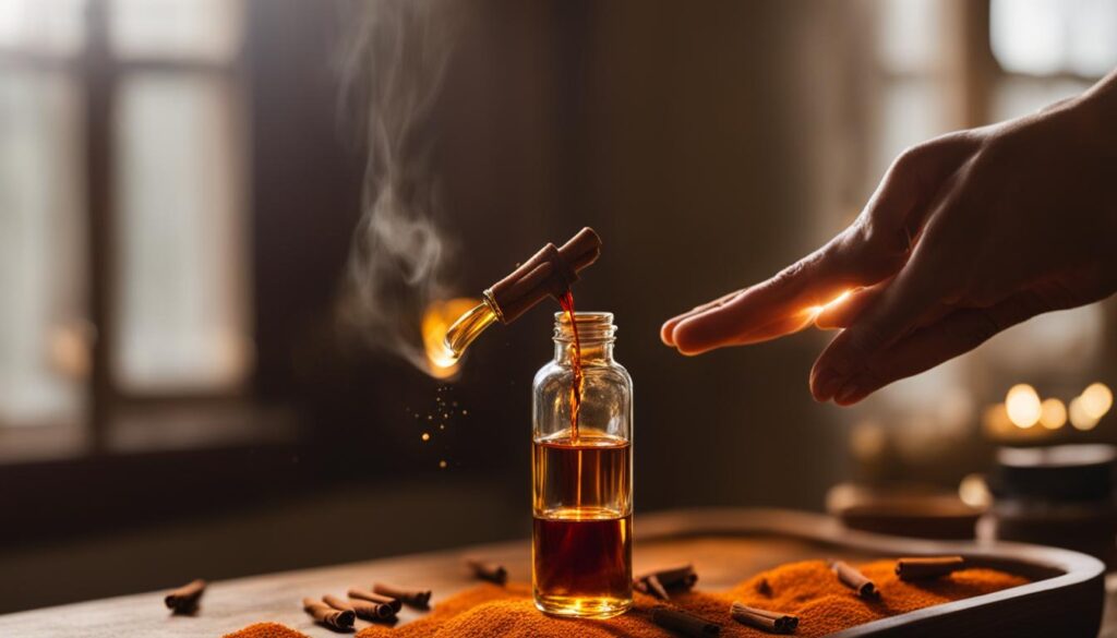 Clearing space with cinnamon oil