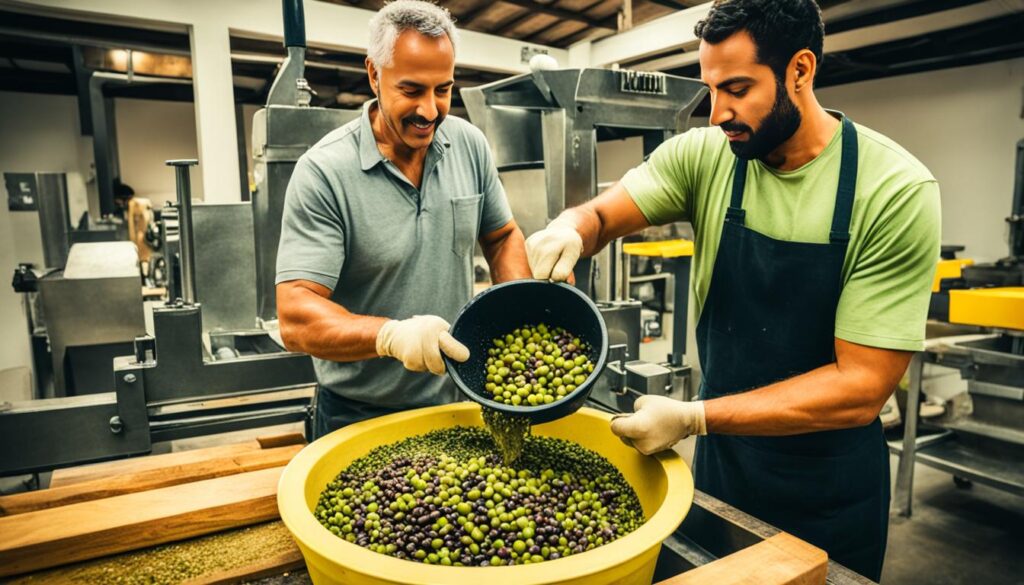 Olive oil pressing