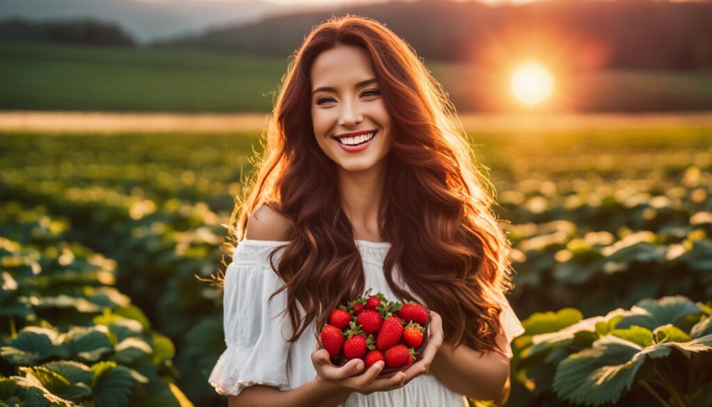 Strawberry extract for healthy hair