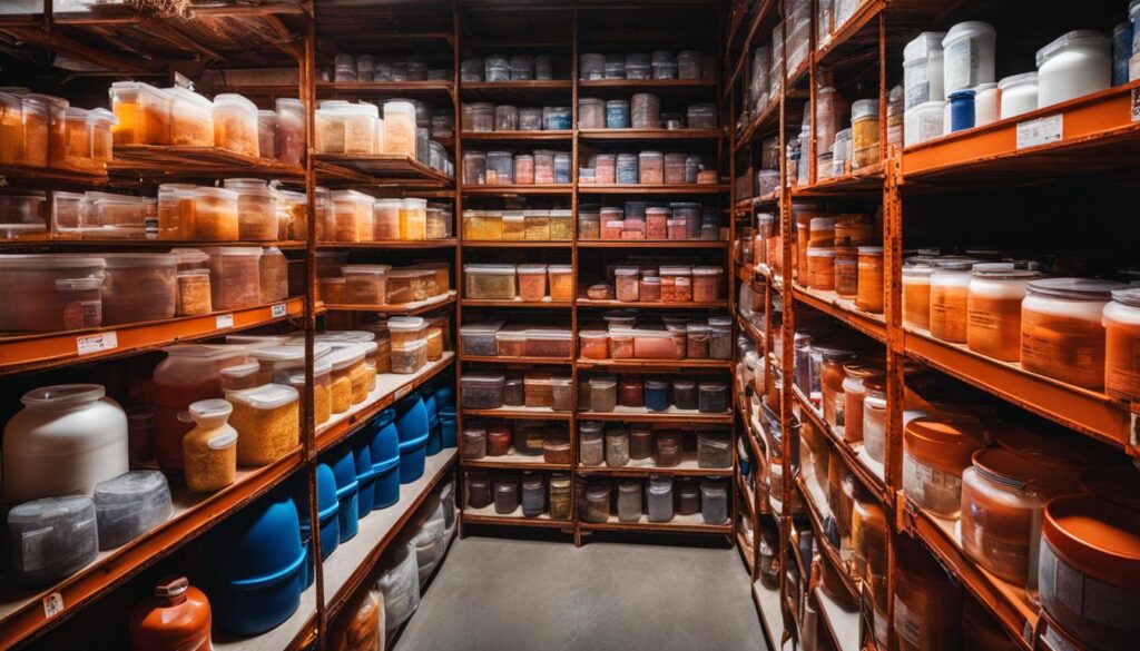 sodium hydroxide storage
