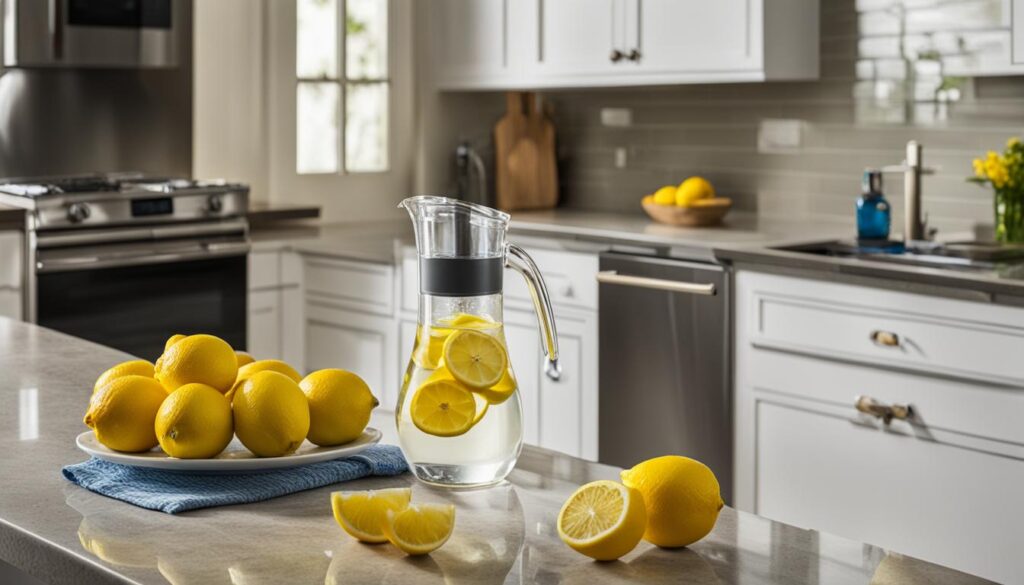 water and lemons oven cleaning